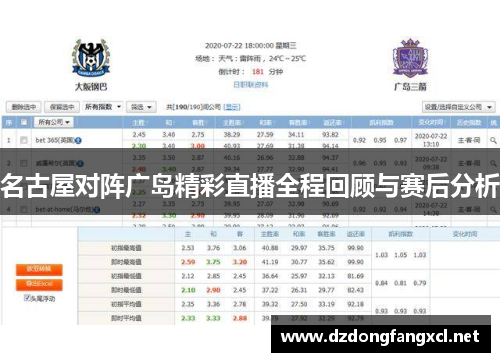 名古屋对阵广岛精彩直播全程回顾与赛后分析