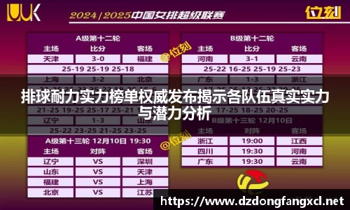 排球耐力实力榜单权威发布揭示各队伍真实实力与潜力分析